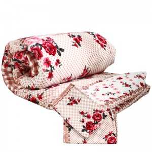 Couvre Lit Velour 2Places Avec 2Taie D’oreiller AKSARAY Rose - Vent...