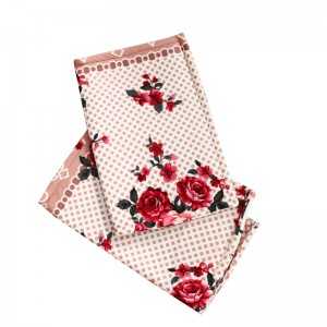 Couvre Lit Velour 2Places Avec 2Taie D’oreiller AKSARAY Rose - Vent...