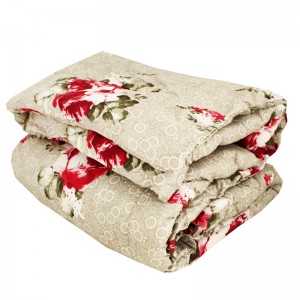 Couette 2Places avec 2Taie D’Oreiller Beige Fleurie Rose SULTAN - V...