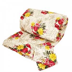 Couette 2Places avec 2Taie D’Oreiller Beige Fleurie Jaune SULTAN - ...