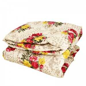 Couette 2Places avec 2Taie D’Oreiller Beige Fleurie Jaune SULTAN - ...