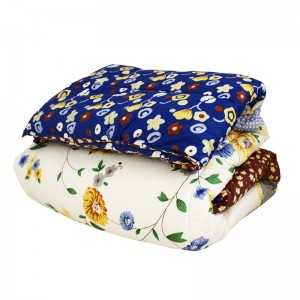 Couette 2Places avec 2Taie D’Oreiller Blanc Fleurie Bleu SULTAN - V...