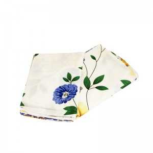 Couette 2Places avec 2Taie D’Oreiller Blanc Fleurie Bleu SULTAN - V...