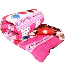 Couette 2Places avec 2Taie D’Oreiller Rose