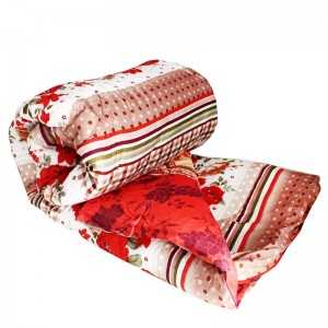 Couette 2Places avec 2Taie D’Oreiller Beige Fleurie Rouge - Vente e...