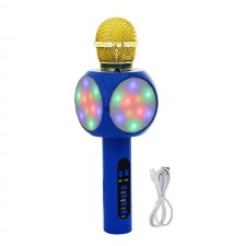 Microphone Karaoké Bluetooth sans fil avec haut-parleur WS-1816 Bleu