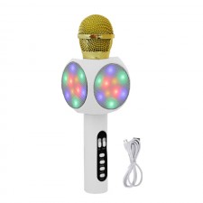 Microphone Karaoké Bluetooth sans fil avec haut-parleur WS-1816 Blanc