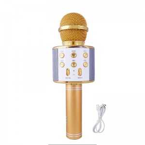 Microphone Karaoké Bluetooth sans fil avec haut-parleur WS-858 Gold...