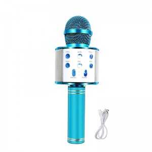 Microphone Karaoké Bluetooth sans fil avec haut-parleur WS-858 Bleu... Microphone Karaoké Bluetooth sans fil avec haut-parleur WS-858 Bleu...