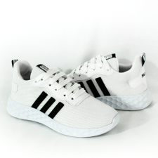 Baskette Femme Pointure 36 3Bandes Blanc Noir BAF-3BBN36