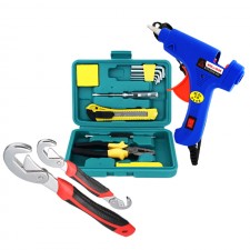 Pack Bricolage Clés Bent + Pistolet à Colle + Boite à Outils