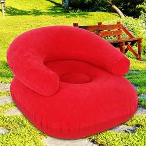 Pouf Gonflable avec Accoudoir Rouge - Avec Pompe à Air GRATUIT PG-1...