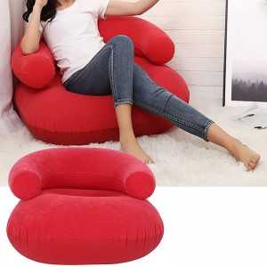 Pouf Gonflable avec Accoudoir Rouge - Avec Pompe à Air GRATUIT PG-1...