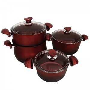 Ensemble de Batteries de Cuisine Granit GoldenWings 16Pièces Rouge ...