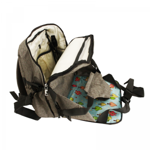 Sac à dos Landau pour poussette avec port USB étanche Gris - Last P...
