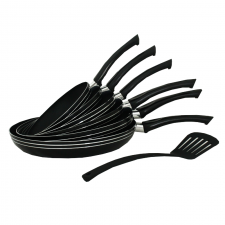 Set de 6 Poêles 20/22/24/26/28/30 cm + Spatule - 7 Pièces
