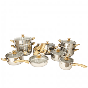 Ensemble Batterie de Cuisine Inox 18/10 30 pièces Gold - BCI30P-G -... Ensemble Batterie de Cuisine Inox 18/10 30 pièces Gold - BCI30P-G -...