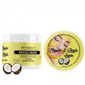 Masque d'Argile jaune à l’huile de noix de coco  150g - Last Price...