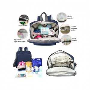 Sac à dos Landau pour poussette avec port USB étanche Bleu - Last P...