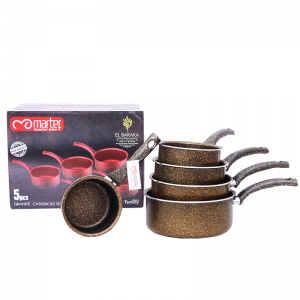 Set de 5 Casseroles Granite MARTEF Noir - Last Price Tunisie