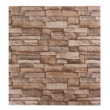 Panneau Mural Adhésif Motif de Brique 3D - 77x70 Cm Marron