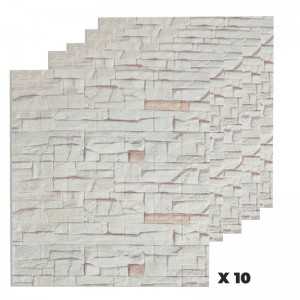 Panneau Mural Adhésif Motif de Brique 3D - 77x70 Cm Beige| Last Price Tunisie