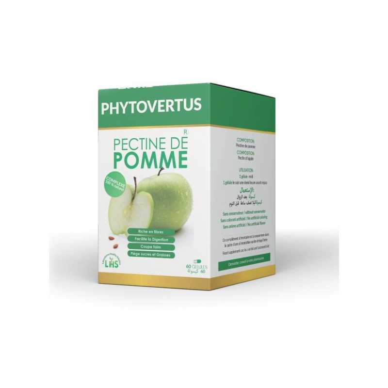 LHS Phytovertus Pectine De Pomme - 60 gélules ألياف بكتين التفاح - 60 كبسولة