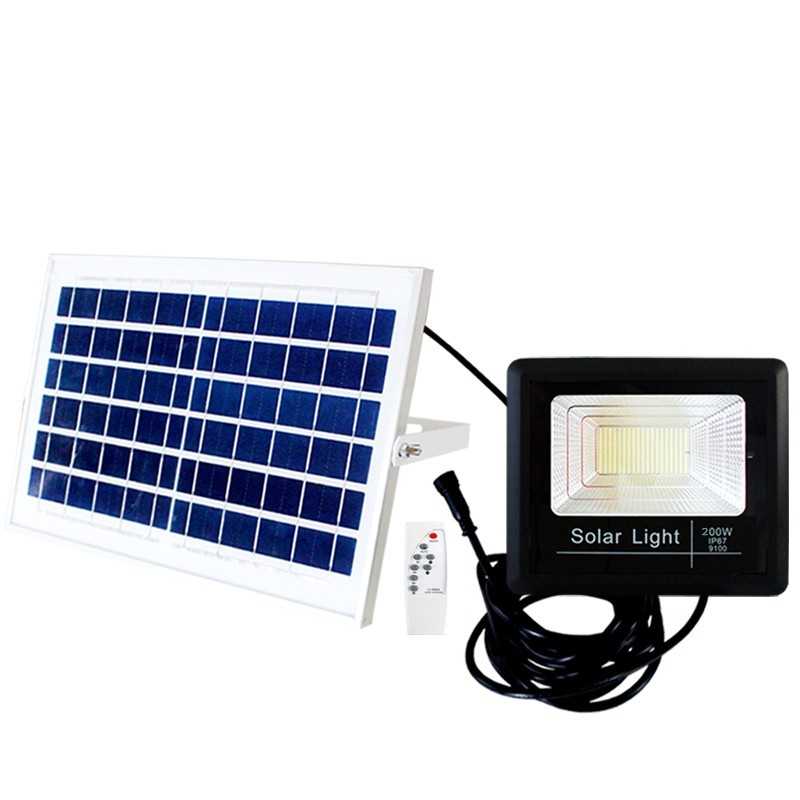 Projecteur LED 50W avec panneau solaire avec télécommande