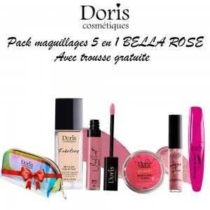 Pack maquillages 5 en 1 BELLA ROSE avec trousse gratuite
