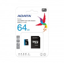 ADATA Carte mémoire micro SDXC 64 GB Class 10 avec adaptateur de lecture