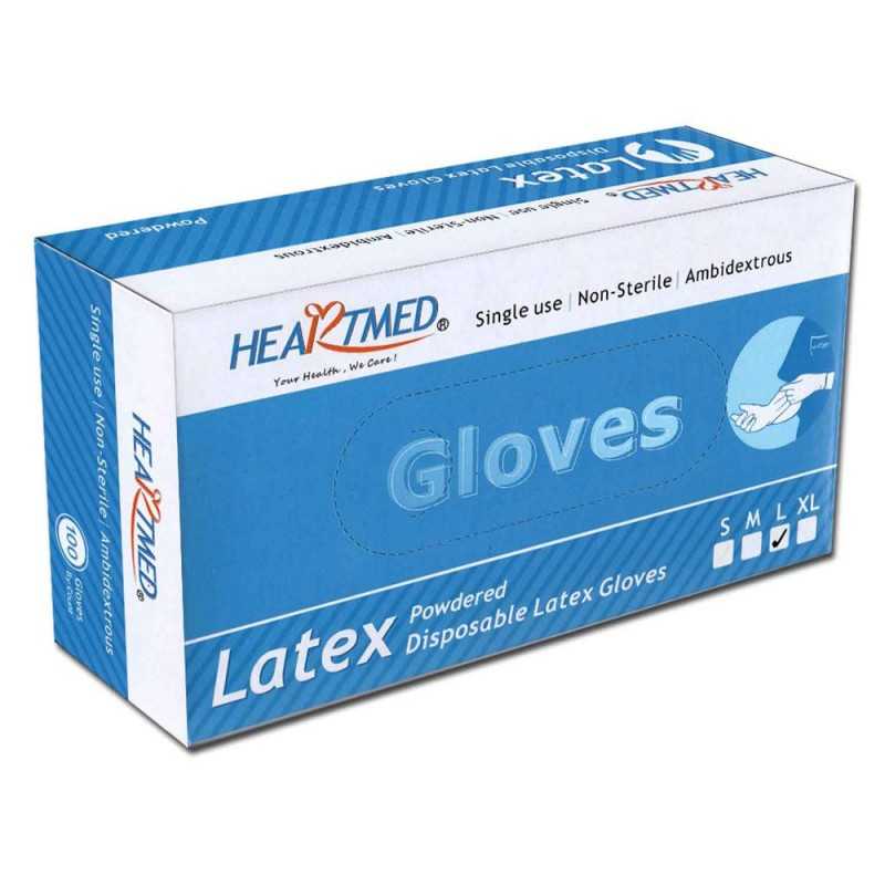 Gants Latex 100 pièces HeartMed Large