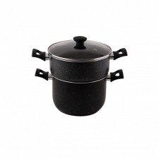 Cook'Art Forged Couscoussier 6 Litres Granite - Black Moucheté Blanc