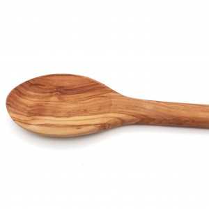 Cuillère à mélanger large ronde en bois d'olivier