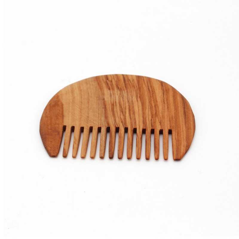 Petit Peigne à dents larges pour les cheveux frisés ou crépus en bois d'Olivier