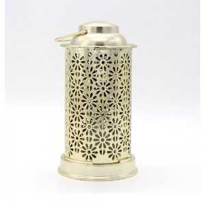 Moyenne Lanterne en plastique décorative rond doré "Fanous"