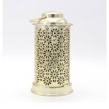 Moyenne Lanterne en plastique décorative rond doré "Fanous"