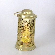 Moyenne Lanterne en plastique décorative rond doré "Fanous"