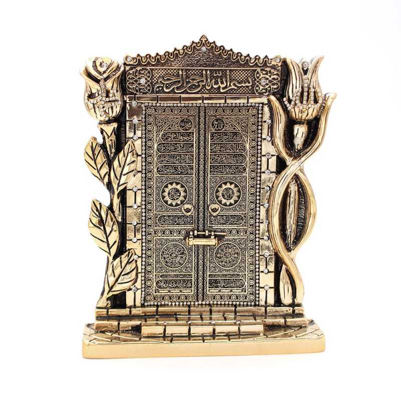 Mini porte kaaba dorée décorative en calligraphie