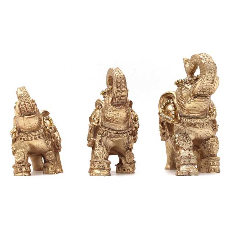 Lot de Trois Éléphants de décoration Doré