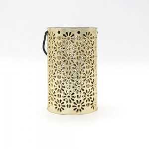 Petite Lanterne en plastique décorative rond doré et noir "Fanous"