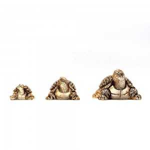 Lot de Trois Tortues de décoration Doré