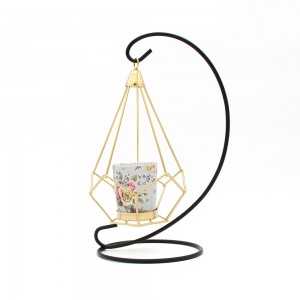 Porte Bougie Lanterne Gold avec Support Noir | Last Price Tunisie