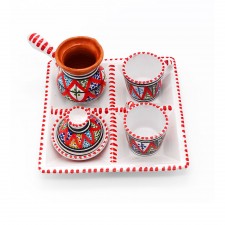 Ensemble service à café turc en céramique 5 pièces 2 personnes