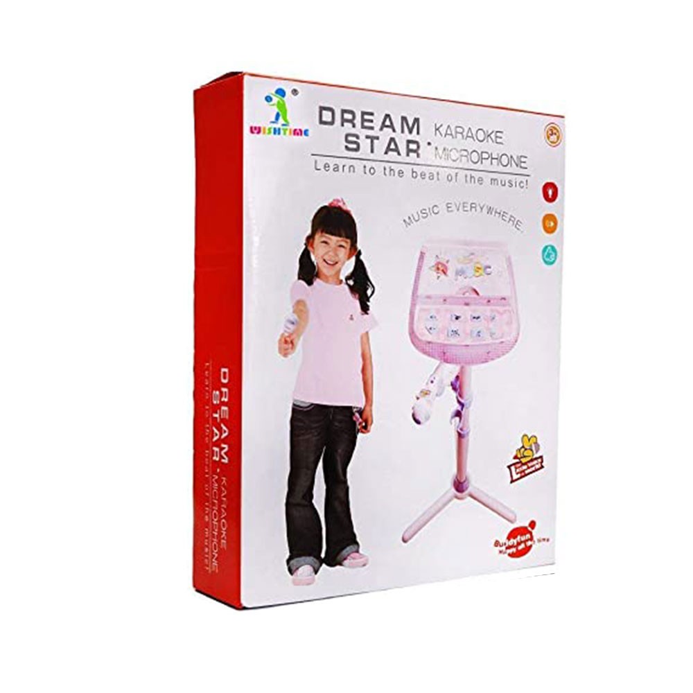 Microphone Karaoké MP3 Pour Enfants Avec Support DREAM STAR -Rose