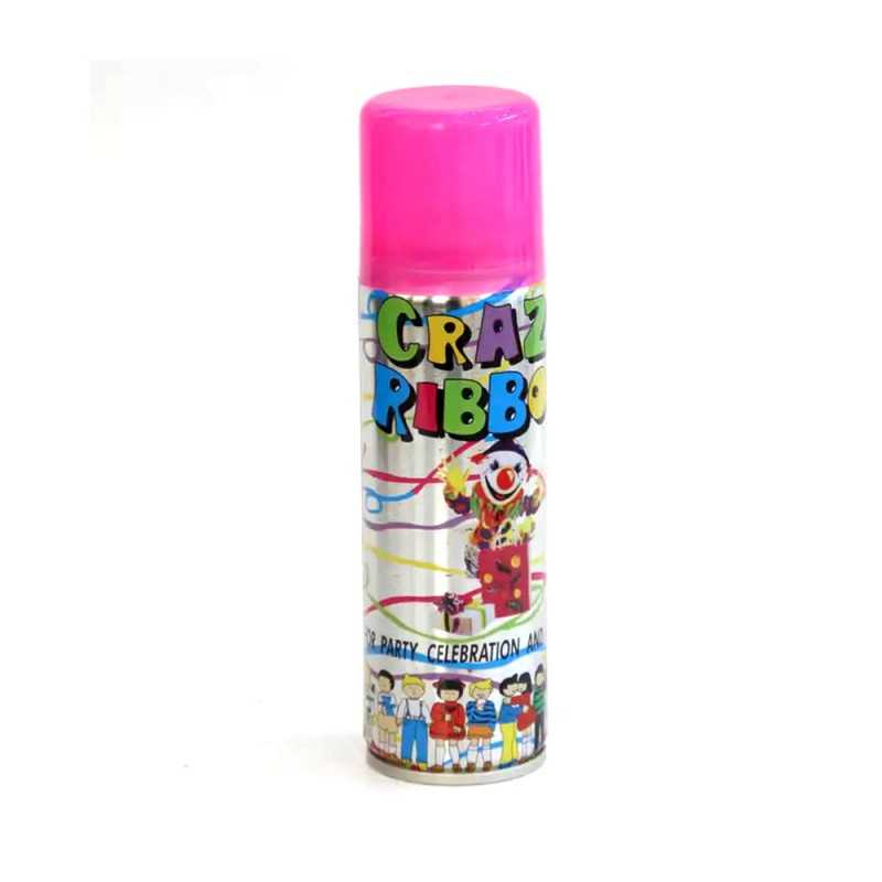 Spray de fête célébration Crazy Ribbon 250 ML - Rose