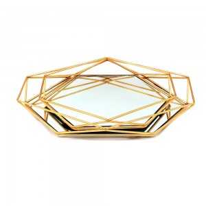 Lot de deux Plateaux Gold Miroir