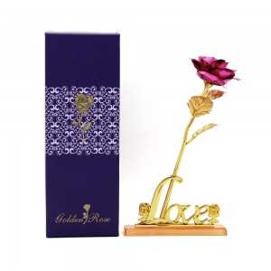 Fausse fleur sur support Love You - Violet