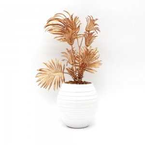 Plante Artificielle Dore avec Pot Céramique Blanc petite Model