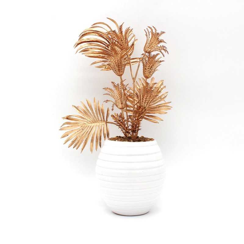 Plante Artificielle Dore avec Pot Céramique Blanc petite Model