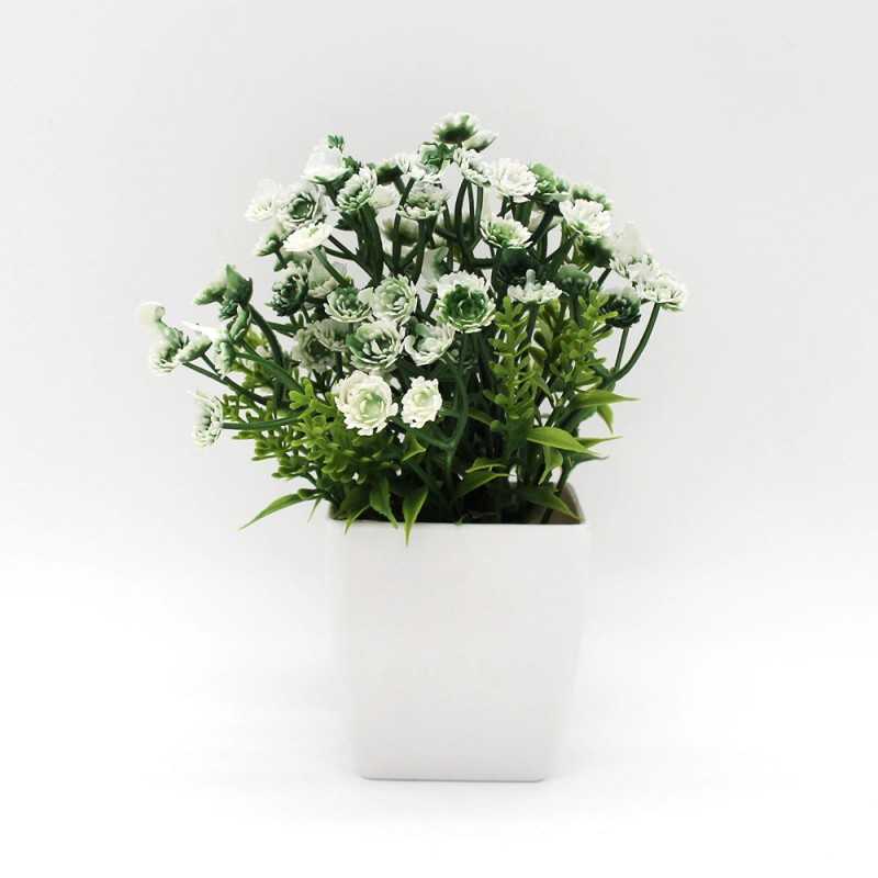 Fleur artificielle Blanc avec pot